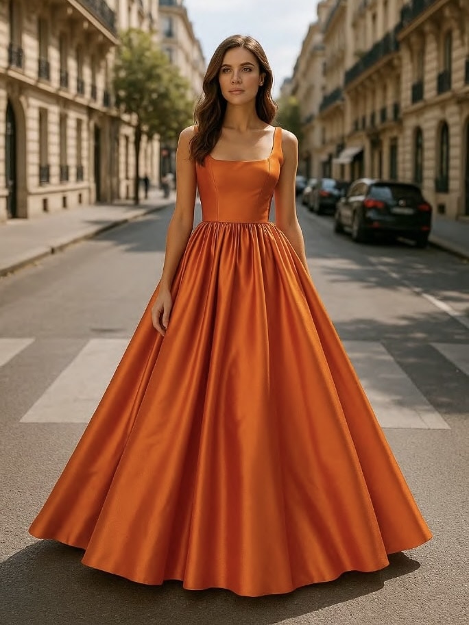 Elbise model giydirme - Paris sokaklarında profesyonel model, Vitrin Pro sonrası