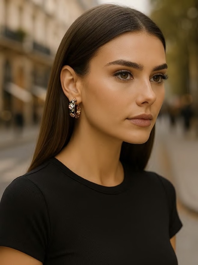 Küpe mücevherat fotoğrafı - Estetik dekoratif düzen, Vitrin Pro sonrası